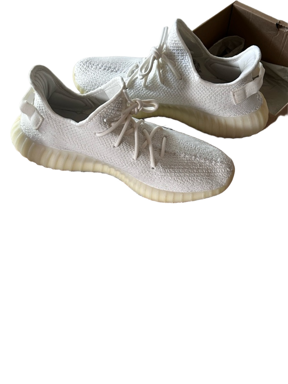 Yeezy Boost Adidas 350 V2 Ice Cream White Sneakers CP9366 Size 12 Box Like New